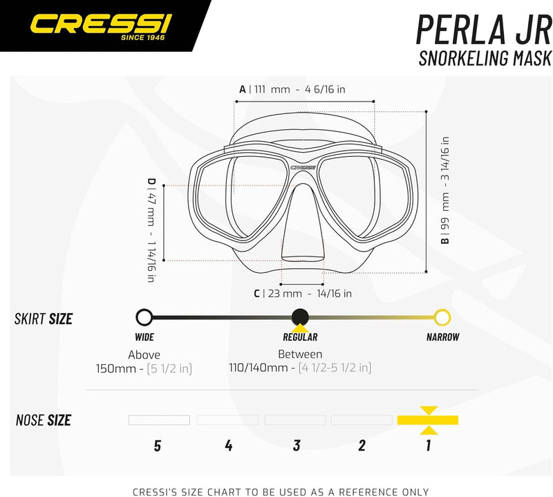 Cressi Perla Jr - Maske oder Combo Set Maske Perla Jr + Schnorchel Minigringo, Einheitsgrösse, Junio