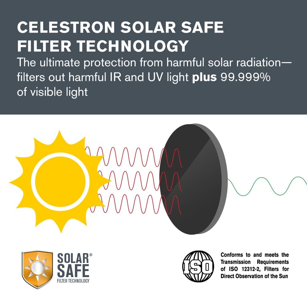 Celestron 71238 EclipSmart 10x42 Porro Solarfernglas - ISO 12312-2 konform, rutschfeste Gummibeschic