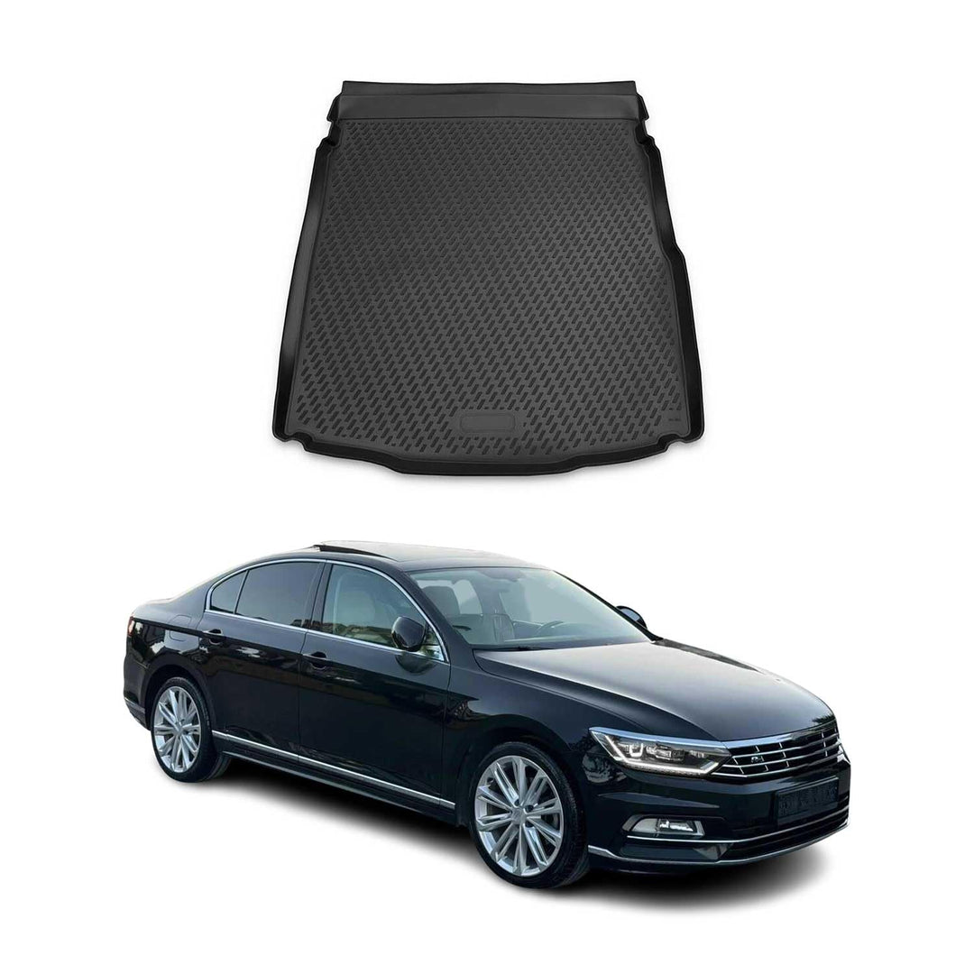 OMAC Kofferraummatte Kofferraumwanne kompatibel mit VW Passat B8 3G2 2015-2021 Gummi TPE Schwarz Pas