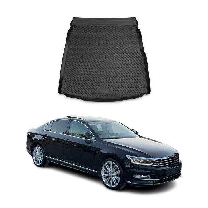 OMAC Kofferraummatte Kofferraumwanne kompatibel mit VW Passat B8 3G2 2015-2021 Gummi TPE Schwarz Pas