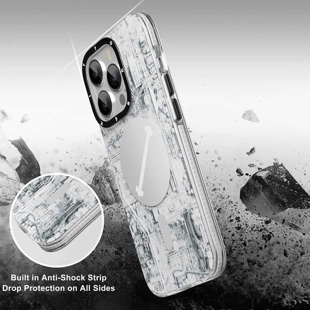 YOUNGKIT für iPhone 14 Pro Max Hülle, Stossfeste Schutzhülle Magnetisches Kabelloses Laden, Leiterpl
