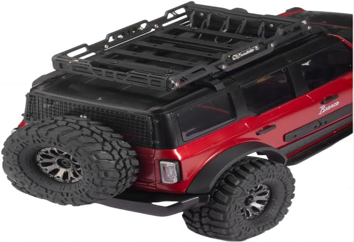 R/C Scale Accessories : Metal Roof Luggage Rack with LED Lights for Traxxas 1:18 TRX4M Ford Bronco C