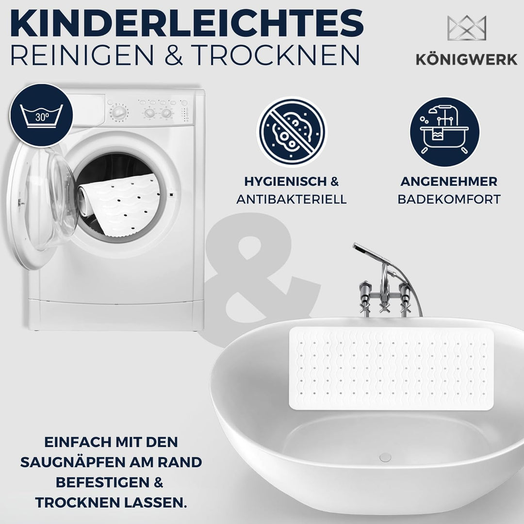 Badewannenmatte Rutschfest - 100% BPA frei [80x38cm] | Ohne PVC | Für puren Badespass | Badematte Ma