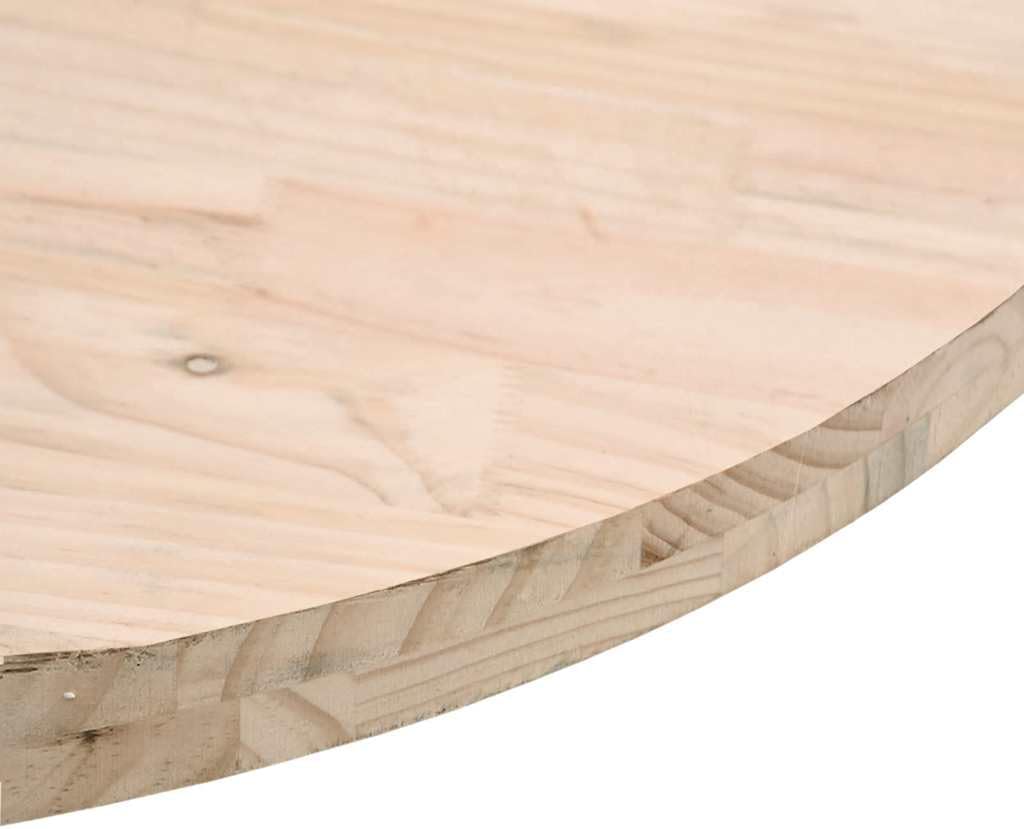 homiuse Tischplatte Rund Hellbraun Ø30x2,5 cm Massivholz Kiefer Holzplatte Massiv Holzplatte Rund Ti