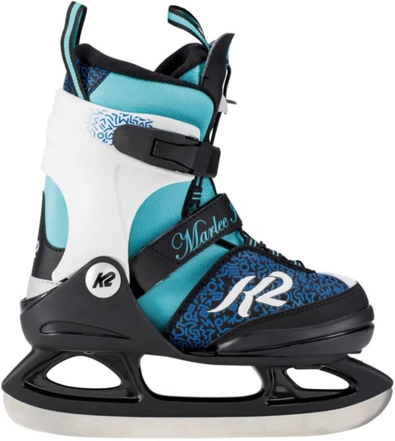 K2 Mädchen Marlee Ice Skates L (EU: 35-40 / UK: 3-7 / US: 4-8) Single black - blue - light blue, L (