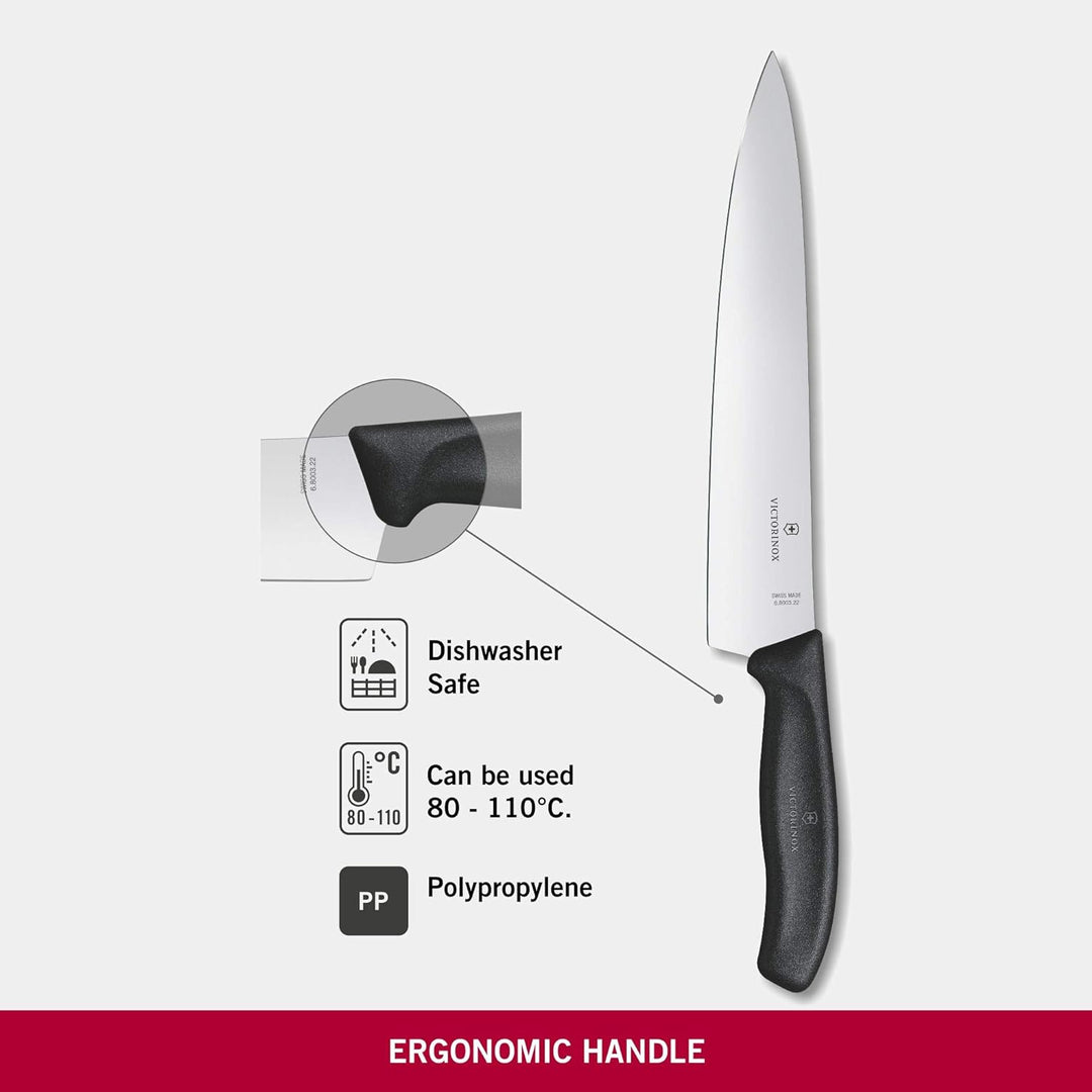 Victorinox, Swiss Classic, Profi Tranchiermesser, Extra Scharfe Klinge, gerader Schliff, 22 cm, Robu