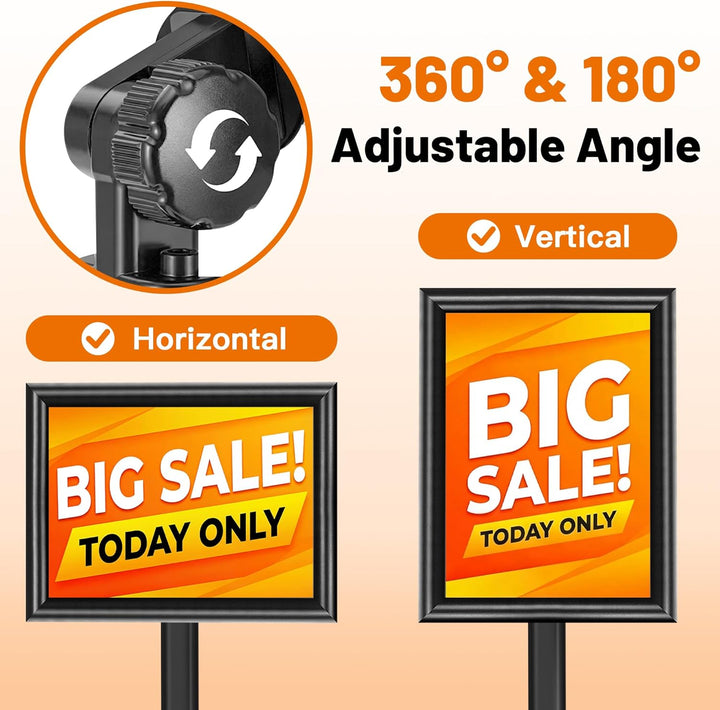 VAIIGO Heavy Duty Sign Holder Poster Stand, Adjustable Menu Display Stand Floor Standing Sign Holder