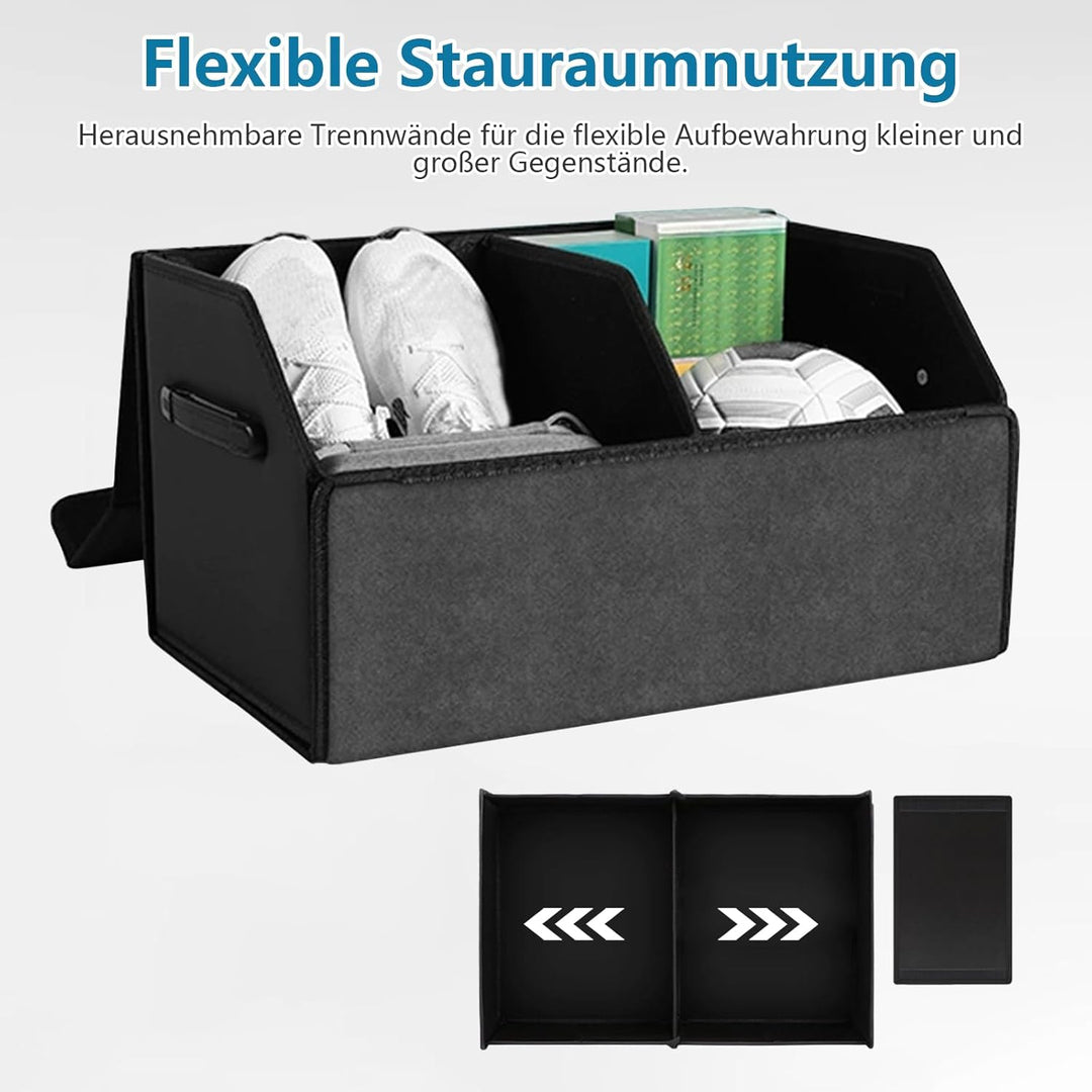 Polegas Auto Kofferraum Organizer, Faltbare Leder Kofferraumtasche, Grösse Aufbewahrungsbox Auto mit