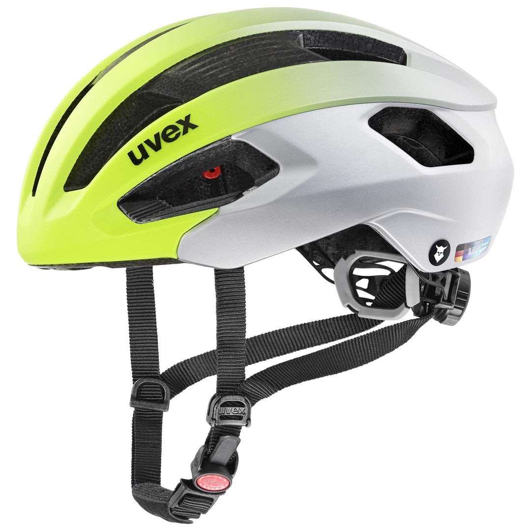 UVEX Fahrradhelm Rennradhelm UVEX Rise CC TOCSEN Gr 52-59 cm, neon Yellow Silver 52-56 cm, 52-56 cm