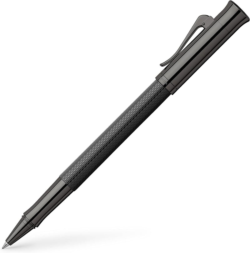 Faber-Castell von Faber Castell Tintenroller aus der Guilloche Black Kollektion, Schaft aus Edelharz