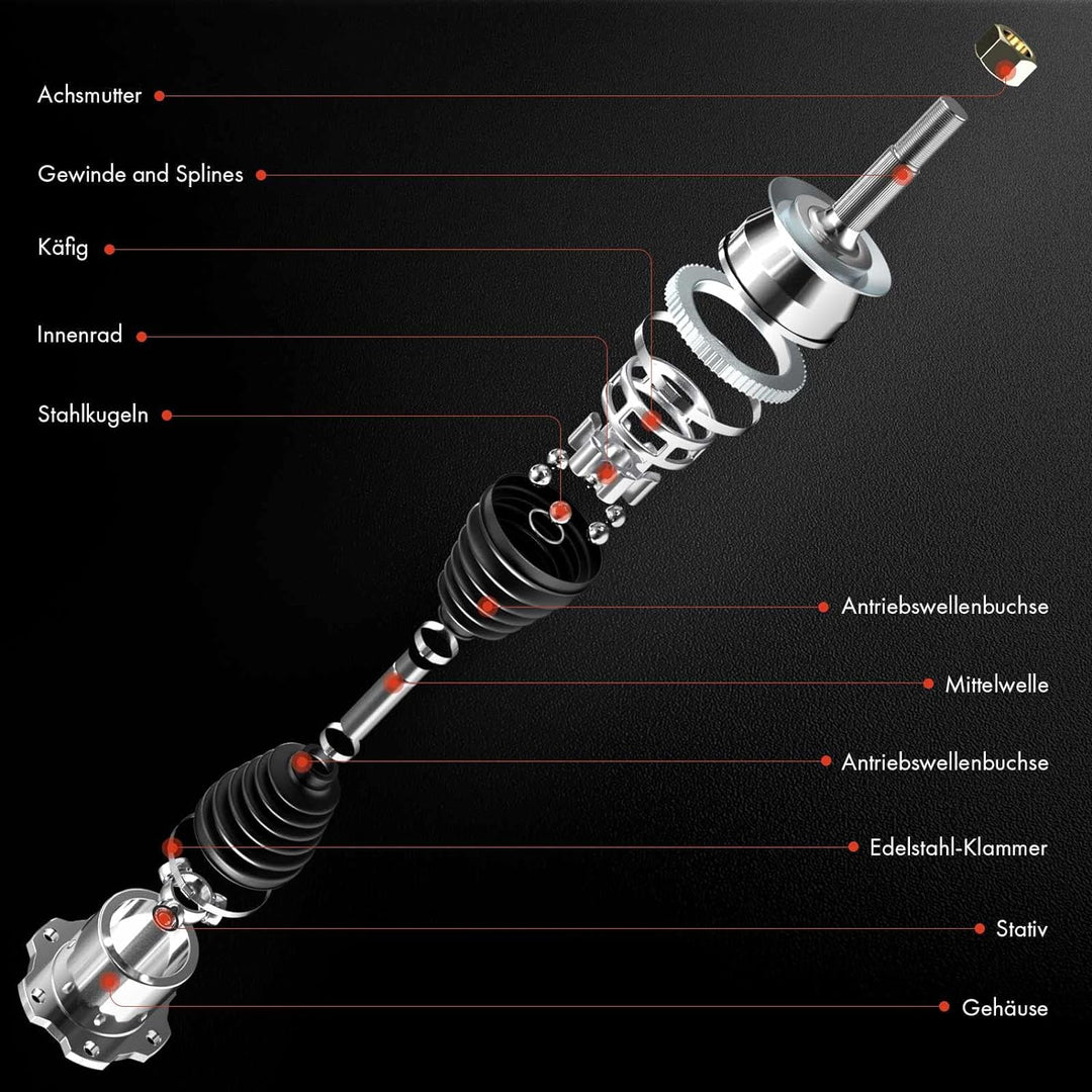 Frankberg 1x Antriebswelle Vorderachse Links oder Rechts Kompatibel mit Galaxy WGR 1.9L 2001-2006 S.