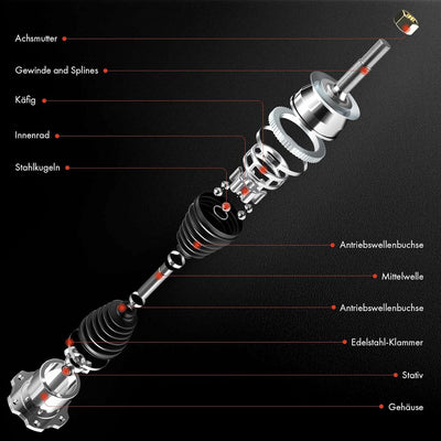 Frankberg Antriebswelle Vorne Links Kompatibel mit Ibiza IV 1.2L 1.4L 2008-2015 Toledo IV 1.2L 2012-