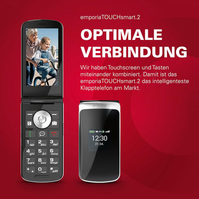 Emporia emporiaTOUCHsmart 2, schwarz, Grosstastenklapphandy Single, Single