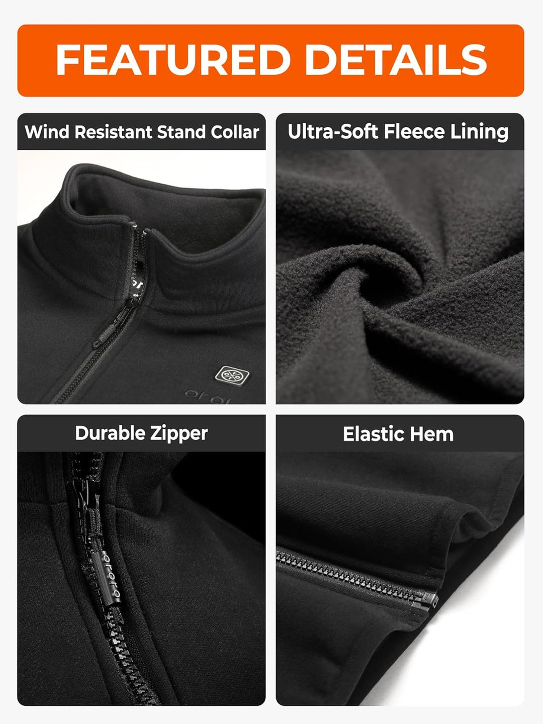 ORORO Beheizbare Weste Fleece Herren Beheizte Fleeceweste mit Powerbank Heizweste Herren - Ladegerät