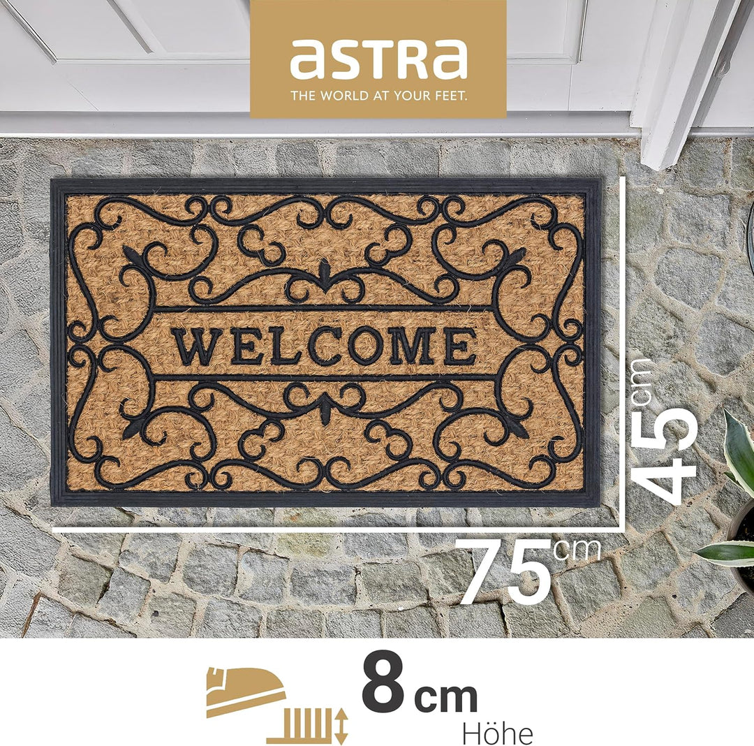 Astra rutschfeste Fussmatte aussen wetterfest - Coco Deluxe Eingangsmatte aus Gummi und Kokos antiba