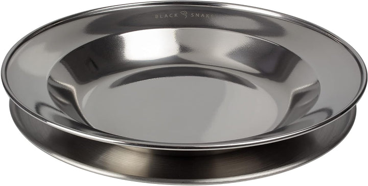 Black Snake® Camping Teller Set 1 flach &amp; 1 tief - Edelstahl Essteller - robustes Outdoor Geschirr f