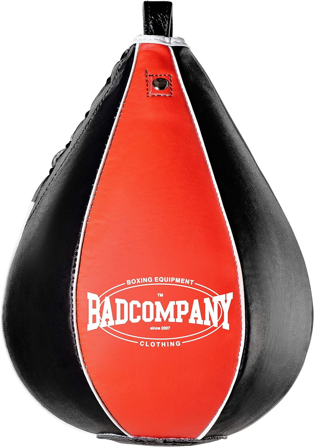 Profi PU Boxbirne medium schwarz/rot - PU Speedball im 6 Elementen Design