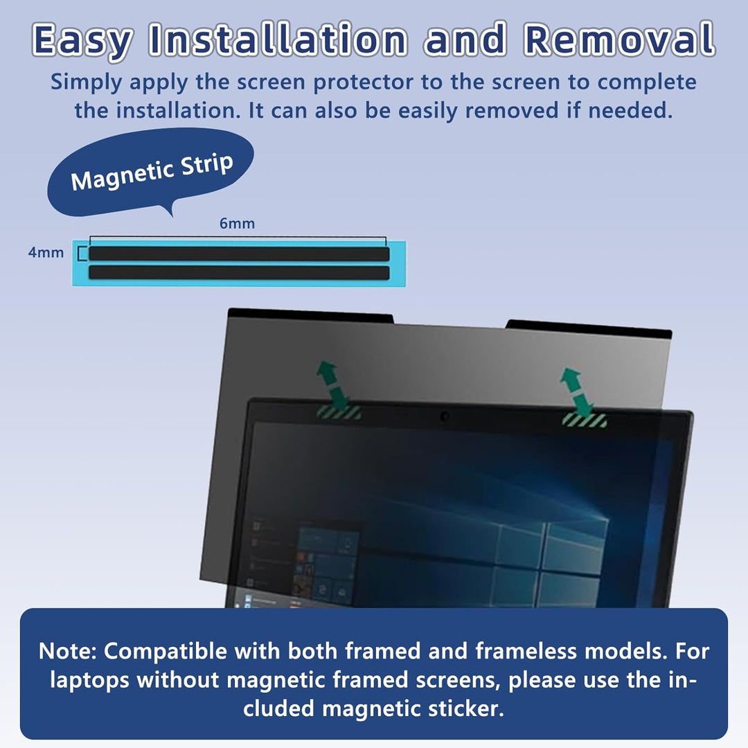 Blickschutzfilter für Laptop 13.3 Zoll, [Magnetisch] Displayschutzfolie für Lenovo Hp Dell Acer Asus