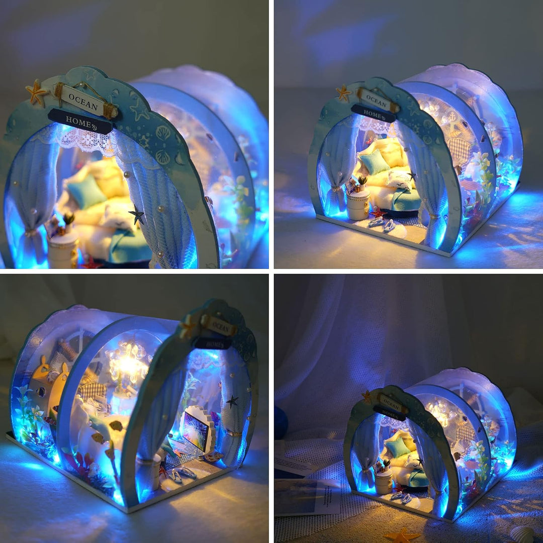 Cuteefun DIY Miniatur Puppenhaus Kit für Anfänger zu Bauen Miniatur Haus mit Möbeln und Werkzeugen S