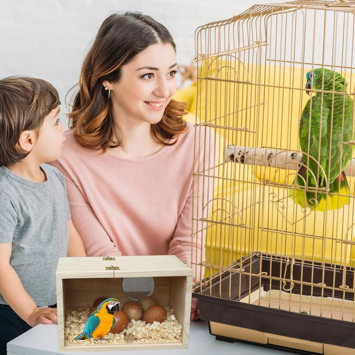 Wellensittich Nistkasten, Loch Links Vogelzucht Vogelhaus aus Holz, Transparentes Design Vogel zucht