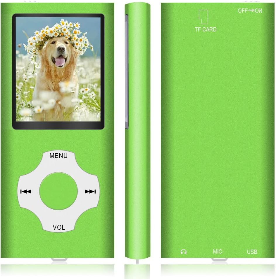 Hotechs MP3-Player/MP4-Player, MP3-Player mit 32 GB Speicherkarte, schlankes Design, digitales LCD-D