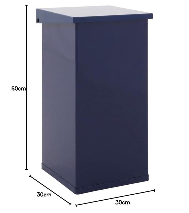 PROREGAL Eckiger feuerfester Abfallbehälter Haiti mit Softclose Hebedeckel | 55 Liter, HxBxT 60x30x3
