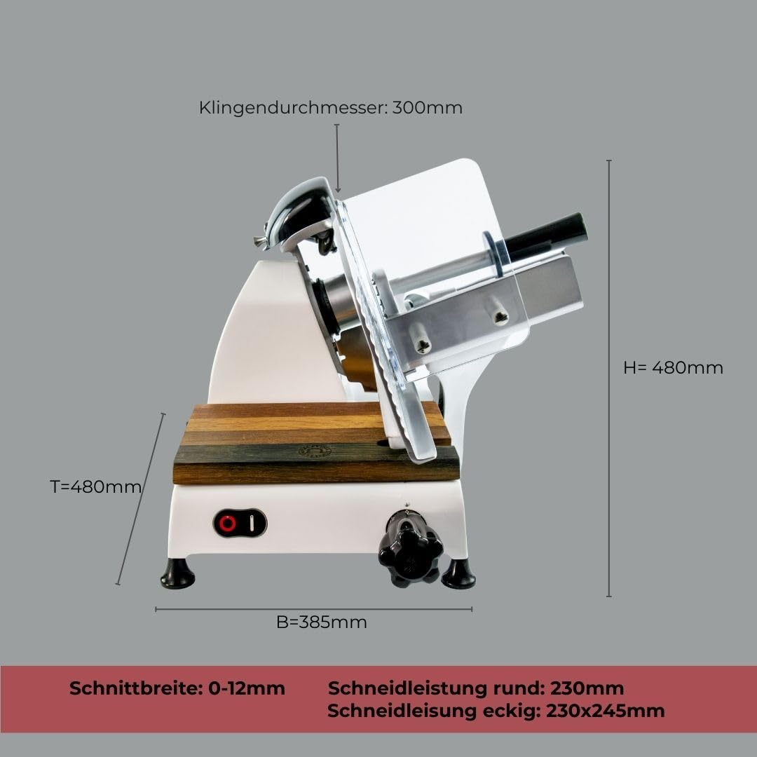 Berkel Red Line 300 Aufschnittmaschine rot - Schneidemaschine für die Küche inkl. handgefertigtes Ei