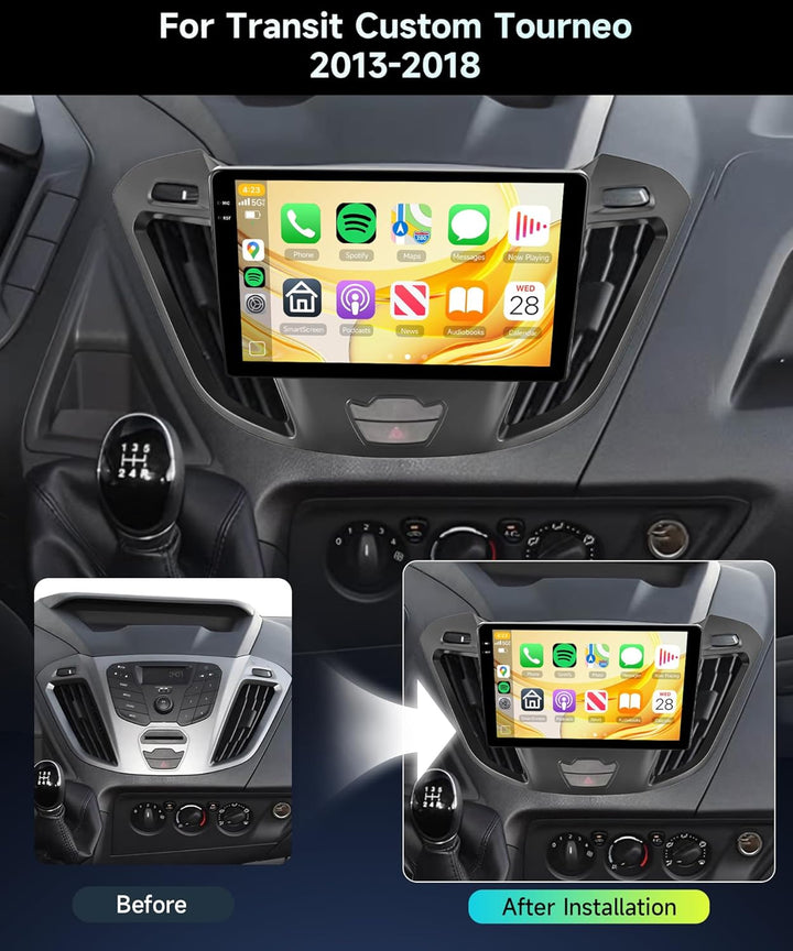 4G+64G Rimoody Android Autoradio für Ford Transit Custom Tourneo 2013-2018 9 Zoll HD Autoradio mit W