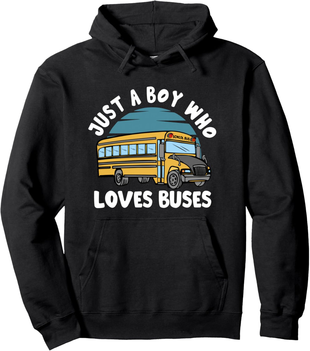 Just A Boy Who Loves Schulbusse, niedlich, für Kinder, Jungen, Bus Pullover Hoodie