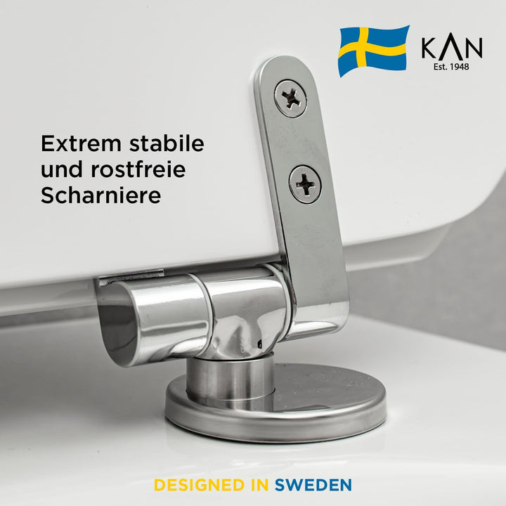 KAN Toilettendeckel mit Absenkautomatik - Lund - Ovale Klobrille aus Holz mit Universeller Passform