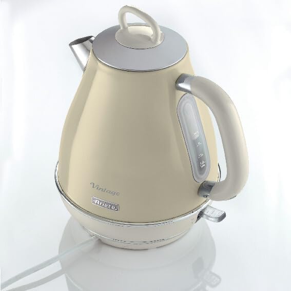 Ariete Vintage Wasserkocher 2869, Retro Elektrischer Wasserkocher mit Sichtbarem Wasserstand, Kabell