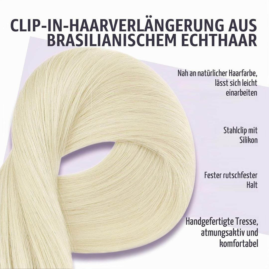 Fshine Clip In Hair Extensions Blonde Real Ehthaar Clip In Extensions Platin Blonde Full Head Blonde
