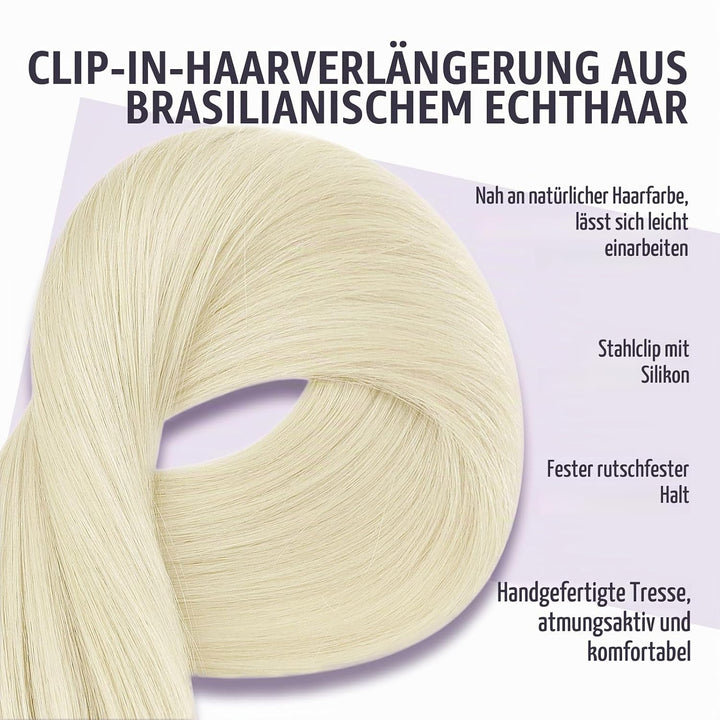 Fshine Clip In Hair Extensions Blonde Real Ehthaar Clip In Extensions Platin Blonde Full Head Blonde