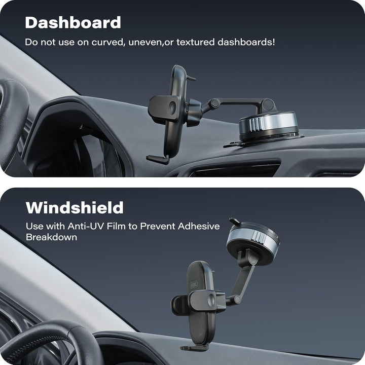 APPS2Car Handyhalterung Auto Saugnapf Dashboard, Gel-Lock Starke Saugkraft, Dual-Axis Dämpfungsarm V