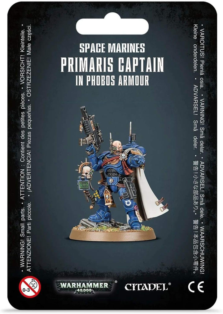 Games Workshop - Warhammer 40.000 - Space Marines Primaris Captain In Phobos Armour, Schwarz