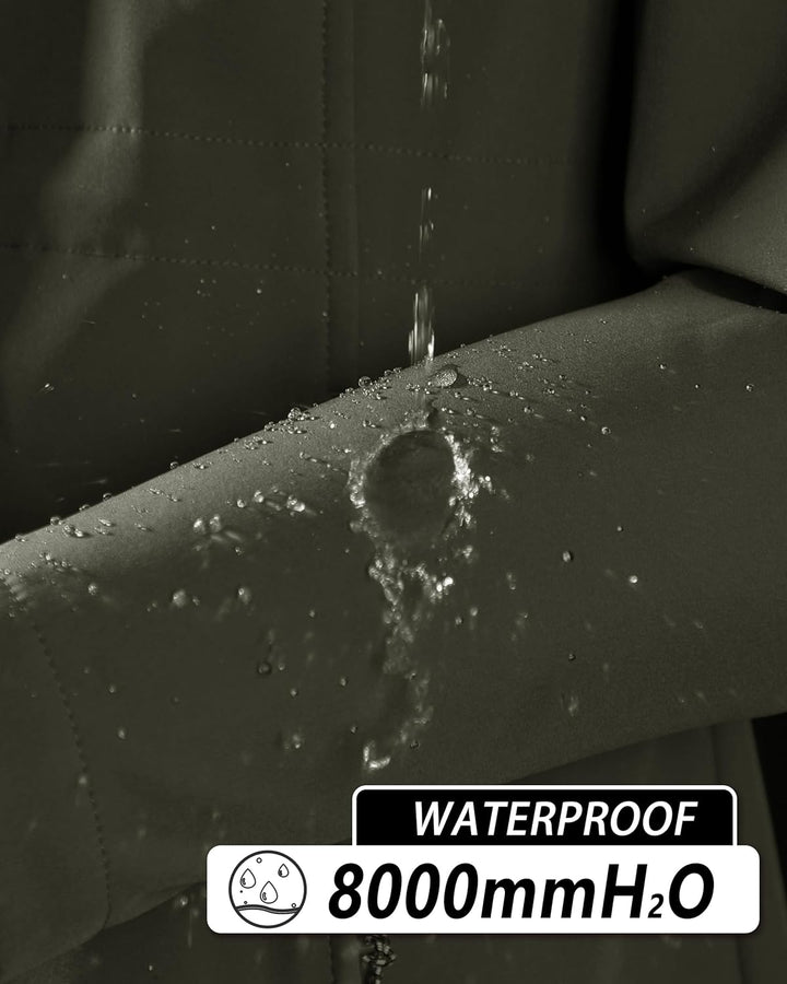 33,000ft Damen Leichte Wasserdichte Softshell Regenjacke Lange Funktionsjacke Übergangsjacke Windjac