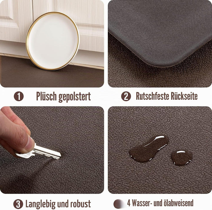 Carvapet rutschfest Küchenteppich Anti Ermüdungsmatte 20MM Dicke Küchenläufer Schaum-Stehmatten PVC