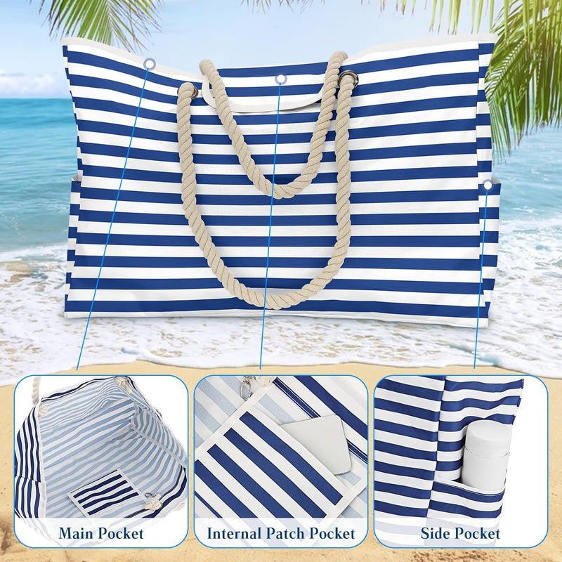 CORIOS Extra Grosse Strandtasche XXL Familie Shopper Schultertasche Beach Bag mit Anti-Diebstahl-Mag