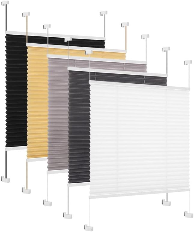 Eurohome Plissee Weiss 40x100cm klemmfix ohne Bohren Easyfix für Fenster und Türen B40 x H100 cm Wei