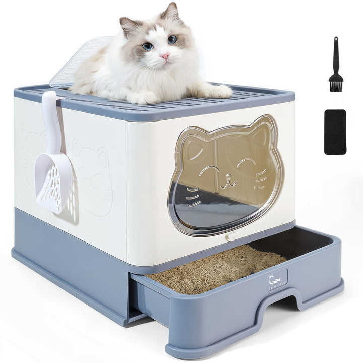 Vollständig Geschlossene Geruchsfreie Indoor-Katzentoilette mit Dach/Deckel,Katzenklo in Gross,Cat L