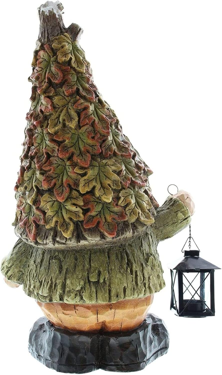 Dekoleidenschaft Herbstwichtel 51 cm hoch, mit Laterne für 1 Teelicht, Dekofigur für Draussen, Wicht