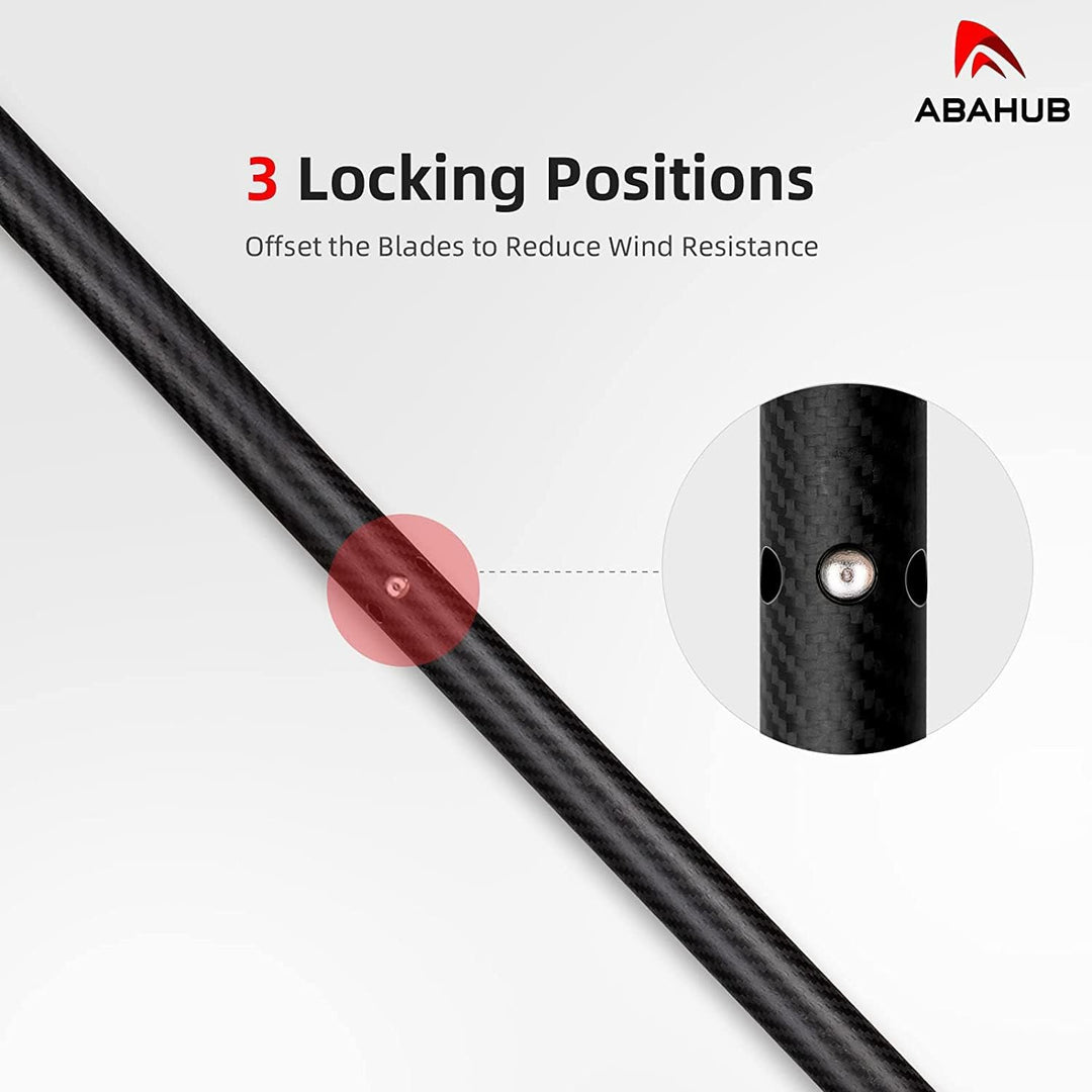 Abahub Carbon Kajak Paddel 230cm mit Paddelleine für Kajakfahren Ruderboot Kanusport, Carbonschaft K