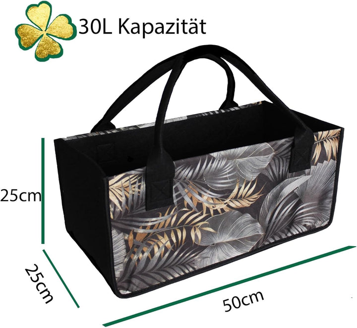 2 Stück Filztaschen Einkaufstasche Kaminholztasche Kaminholzkorb Filz Zeitungsständer Zeitungskorb (