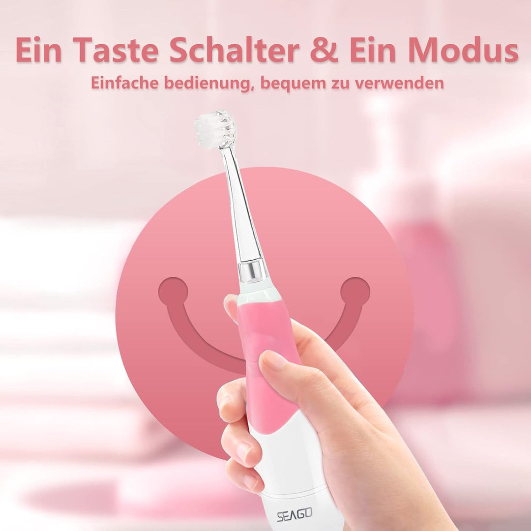 SEAGO SG-513 Elektrische Zahnbürste Kinder Baby Kinderzahnbürste Elektrisch ab 0-3 Jahre mit LED Lic