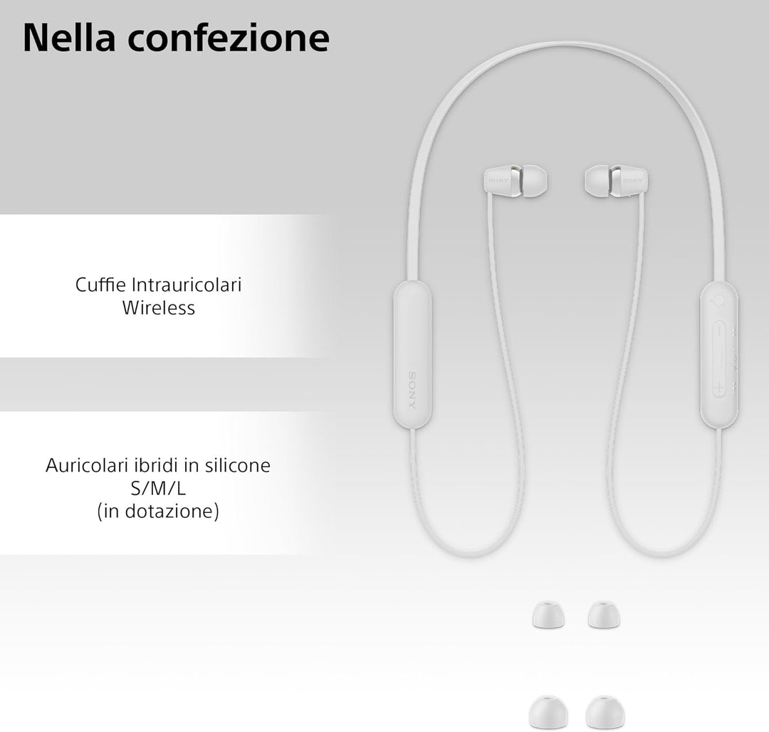 Sony kabellose WI-C100 In-Ear-Kopfhörer (bis zu 25 Stunden Akkulaufzeit, optimiert für Sprachassiste
