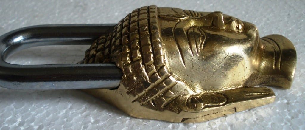 Antik Stil Fisch Typ Vorhängeschloss – Schloss mit Schlüssel – Aus Messing – Schwarz – Vorhängeschlo