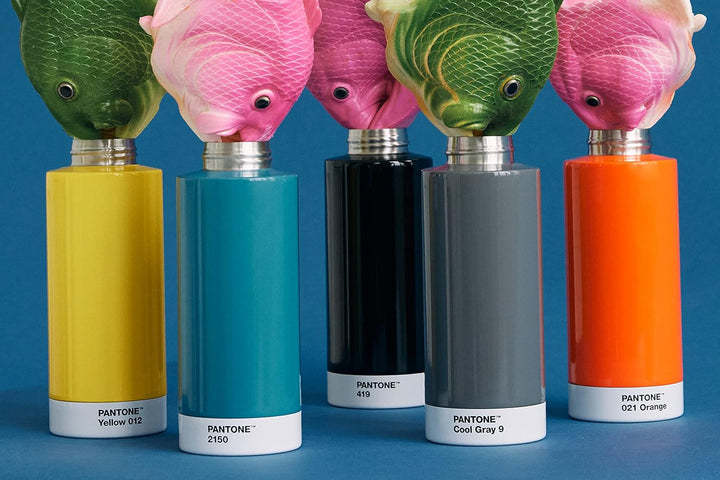 PANTONE Trinkflasche, doppelwandiger rostfreier Edelstahl mit Thermo-Funktion, auslaufsicher, 500 ml