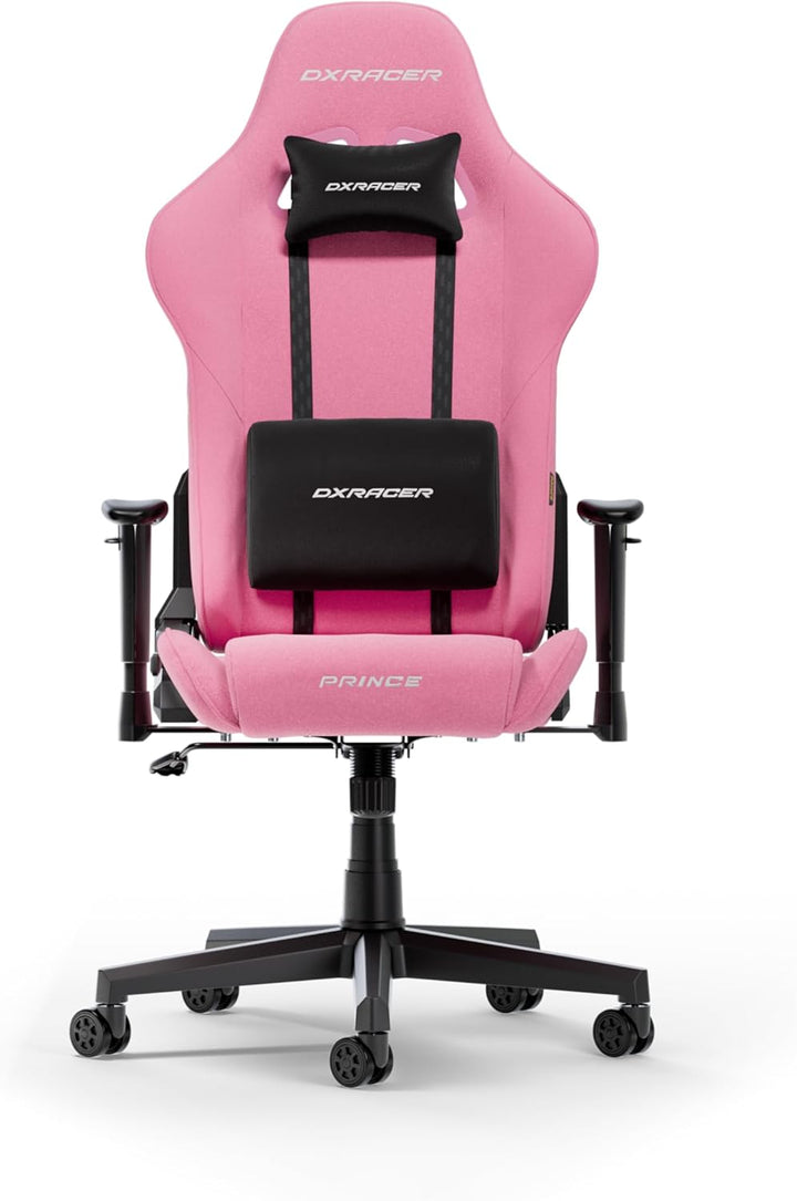 DXRacer Prince L Rosa Stoff das Orginal Gaming Stuhl, Schreibtischstuhl, Bürostuhle, Office Chair, D