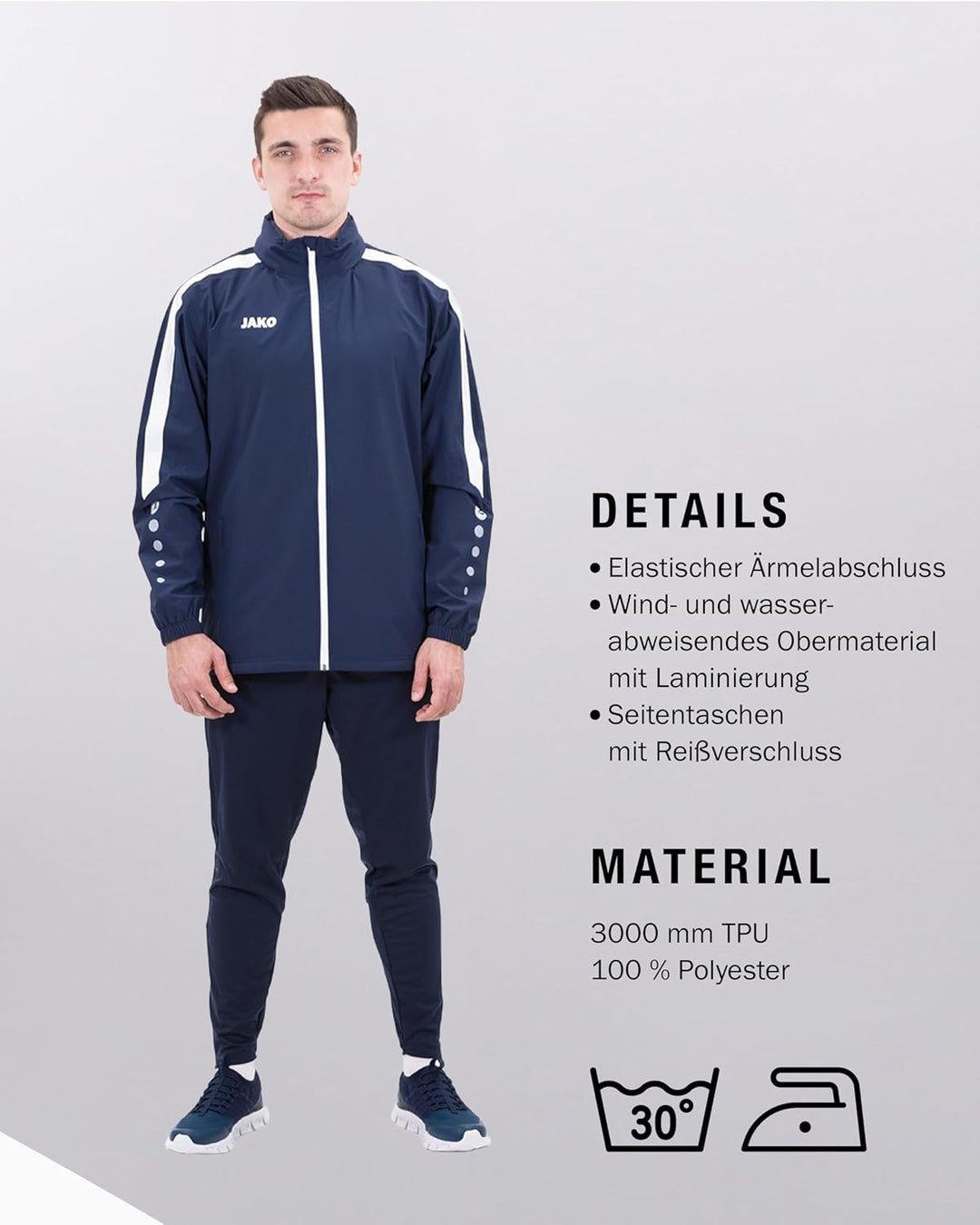 JAKO Allwetterjacke Power - Wasserabweisende & windfeste Funktionsjacke für Herren & Damen 100% Poly