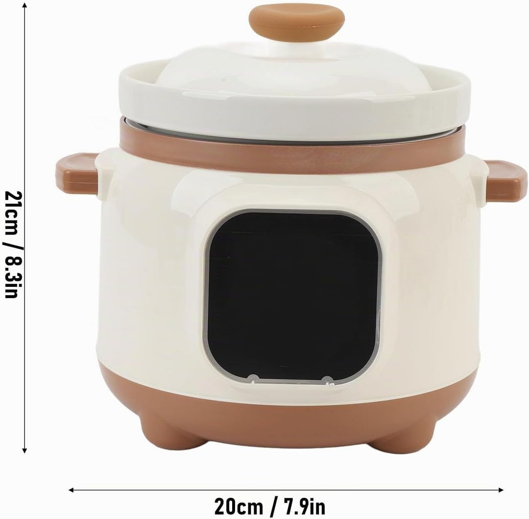 Elektrischer Eintopf, Keramik-Suppenbrei-Kocher, 235 W Slow Cooker mit Deckel, 1,8 L Keramiktopf, El